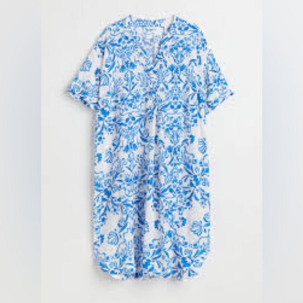 H&M Blue and White Floral Dress Small - Picture 2 of 11